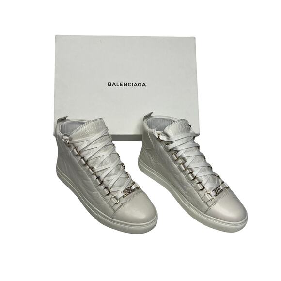 Balenciaga White Arena High Sneakers Size 37 with box and dust bag - Picture 5 of 12
